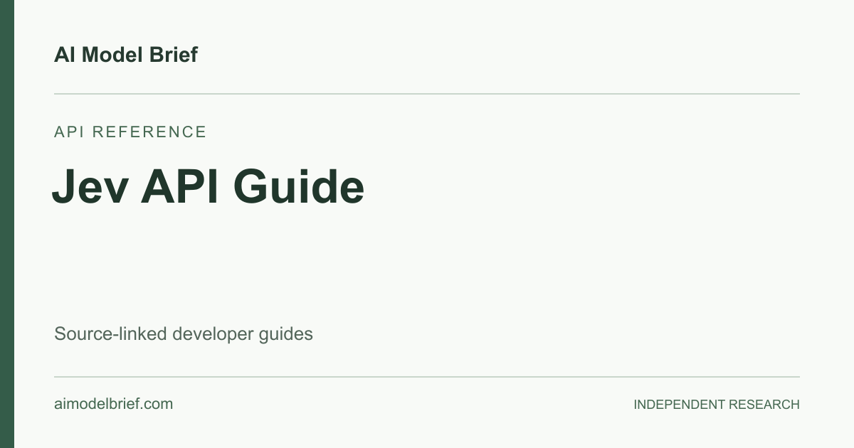 Preview of Jev API Guide: Endpoints, Authentication, Examples, from its source